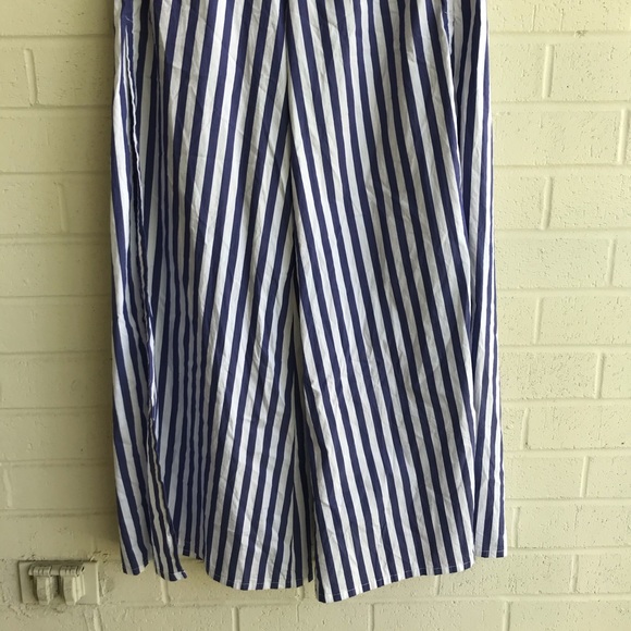 Onia Chloe Stripe Poplin Wide Leg Palazzo Pants - Picture 5 of 9